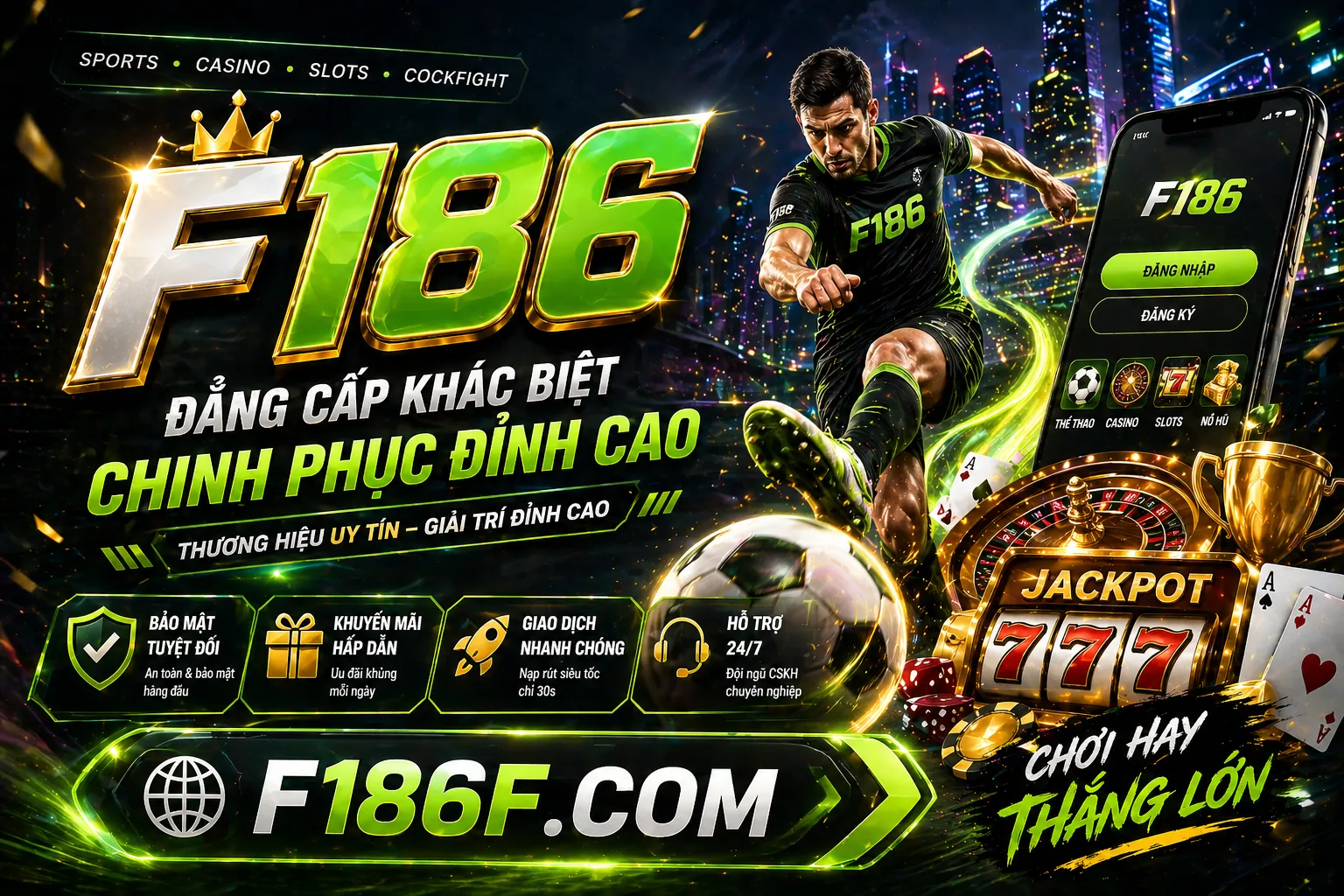 Tổng hợp các biểu tượng trò chơi phổ biến tại hi888 code như bóng đá, máy đánh bạc, bàn casino trực tiếp, bắn cá và đá gà, được sắp xếp hấp dẫn với ánh sáng neon xanh vàng.